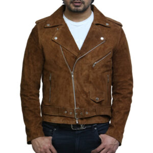 Men’s Goat Suede Leather Brando Biker Jacket – Classic Motorcycle Rider Jacket Melbourne