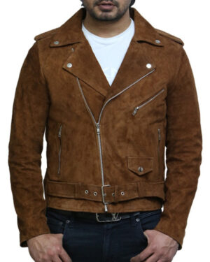 Men’s Goat Suede Leather Brando Biker Jacket – Classic Motorcycle Rider Jacket Melbourne