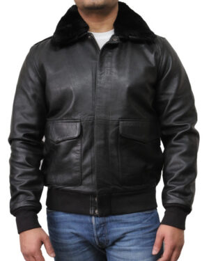 Men’s A2 Cowhide Leather Air Force Bomber Jacket – Vintage Pilot Flight Jacket Montreal