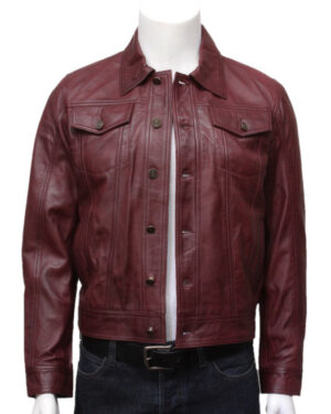 Men’s Goat Suede Leather Trucker Jacket – Classic Vintage Style Jacket Taraz