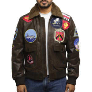 Men’s Top Gun A2 Leather Aviator Bomber Jacket – Vintage Flight Jacket San Diego