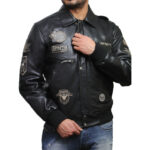 Men’s Brown Leather Aviator Bomber Jacket with Fur Collar – Vintage US Pilot Jacket (Copy)