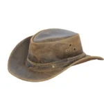 Australian Tan Brown Leather Cowboy Hat – Classic Outback Bush Hat