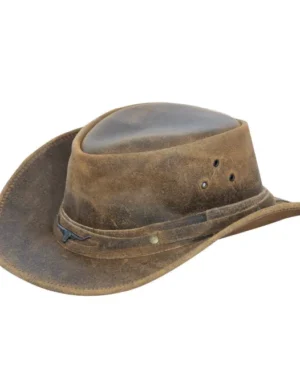 Australian Tan Brown Leather Cowboy Hat – Classic Outback Bush Hat