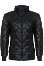 Men’s Quilted Leather Bomber Jacket – Classic Winter Style Taunton