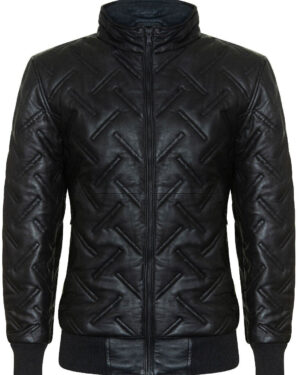 Men’s Quilted Leather Bomber Jacket – Classic Winter Style Taunton