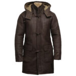 Men’s Sheepskin Hooded Duffle Coat – Leather Winter Coat Hanko