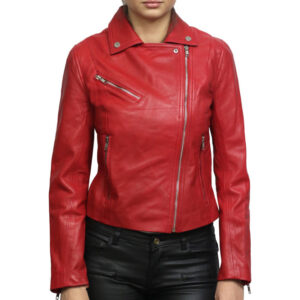 Women’s Smart Leather Biker Jacket – Elegant Moto Jacket Matlock