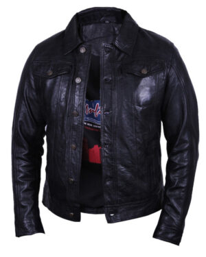 Men’s Vintage Leather Shirt Jacket – Jeans Style Casual Jacket Beijing