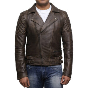 Men’s Classic Nappa Leather Biker Jacket – Retro Motorcycle Jacket