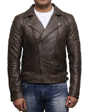 Men’s Classic Nappa Leather Biker Jacket – Retro Motorcycle Jacket