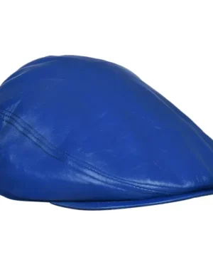 Men’s Leather Peaky Blinders Cap – Classic Newsboy Flat Hat - blue