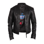 Men’s Classic Fitted Leather Biker Jacket – Slim Fit Motorcycle Jacket Austin