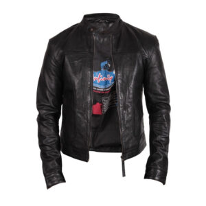 Men’s Classic Fitted Leather Biker Jacket – Slim Fit Motorcycle Jacket Austin