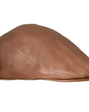 Men’s Leather Peaky Blinders Cap – Classic Newsboy Flat Hat - tan
