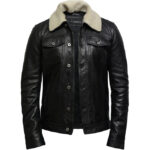 Men’s Vintage Leather Trucker Jacket – Removable Collar Style Jacket Zagreb