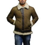 Men’s Brown Sheepskin Flight Jacket – Vintage Aviator Jacket Kansas