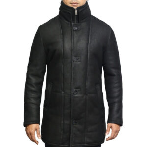 Men’s Shearling Leather Coat – Warm Sheepskin Winter Coat Florence