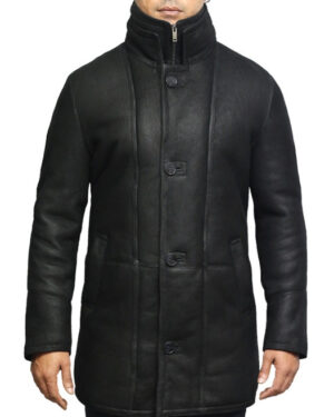 Men’s Shearling Leather Coat – Warm Sheepskin Winter Coat Florence