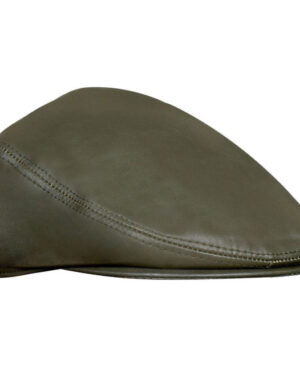 Men’s Leather Peaky Blinders Cap – Classic Newsboy Flat Hat - olive