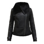 Women’s Merino Shearling Aviator Jacket – Warm Leather Flying Coat Asmara