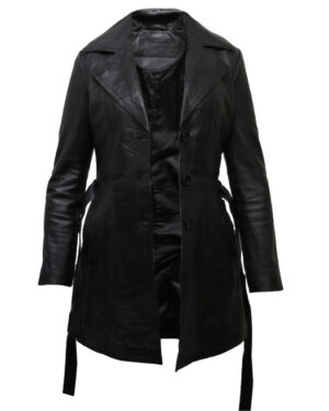 Women’s 3/4 Length Tie-Belt Trench Coat – Classic Elegant Coat Oldbury
