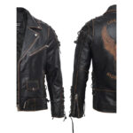 Men’s Embossed Brando Leather Biker Jacket – Classic Motorcycle Jacket Chicago