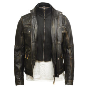 Men’s Vintage Retro Leather Biker Jacket – Classic Motorcycle Rider Jacket Toronto