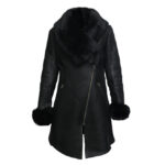 Women’s Black Merino Shearling Coat with Toscana Collar – Luxury Winter Coat Fortaleza