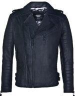 Men’s Quilted Leather Brando Biker Jacket – Classic Motorcycle Style