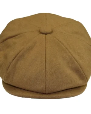 Men’s Peaky Blinders Style Newsboy Cap – 8 Panel Retro Flat Hat - tan