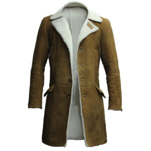 Men’s Warm Sheepskin Leather Trench Coat – Classic Winter Coat Managua