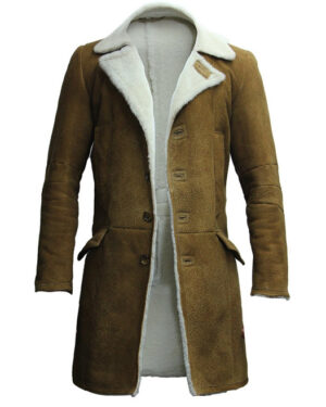 Men’s Warm Sheepskin Leather Trench Coat – Classic Winter Coat Managua