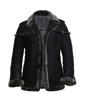 Men’s Merino Sheepskin Suede Jacket with Belt – Luxury Winter Jacket Granada