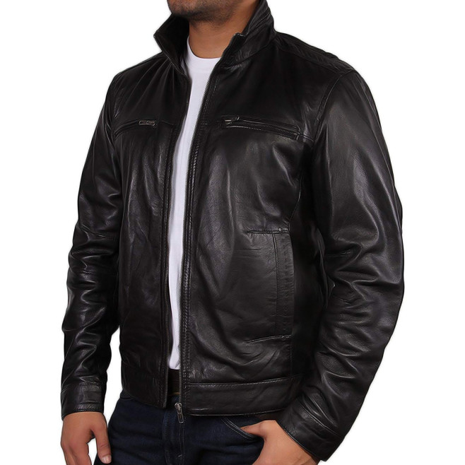 Men’s Classic Leather Biker Jacket – Timeless Motorcycle Jacket Caracas