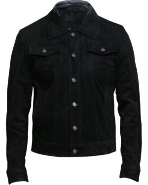 Women’s Goat Suede Trucker Jacket – Classic Denim Style Jacket Astoria