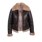 Women’s Brown Shearling B3 Aviator Jacket – Warm Leather Flying Coat Kayseri