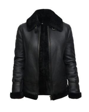 Women’s Black B3 Sheepskin Aviator Jacket – Classic Flying Jacket Campinas