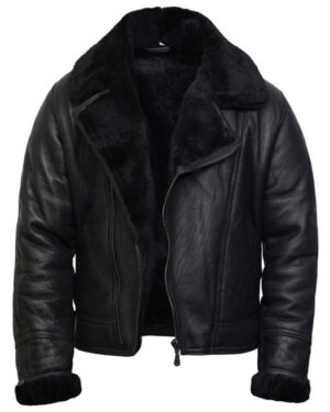 Men’s Sheepskin Leather Aviator Jacket – WW2 Bomber Flight Jacket Tucson