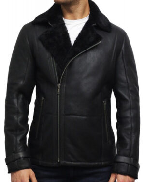Men’s Sheepskin Leather Biker Jacket – Double Breasted Motorcycle Jacket Manila