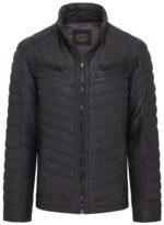 Men’s Warm Leather Puffer Bomber Jacket – Quilted Winter Style Torpoint