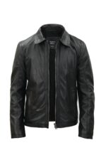 Men’s Classic Harrington Leather Jacket – Smart Casual Style New York