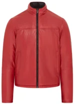 Men’s Hooded Reversible Leather Bomber Jacket – Modern Casual Style Raufoss