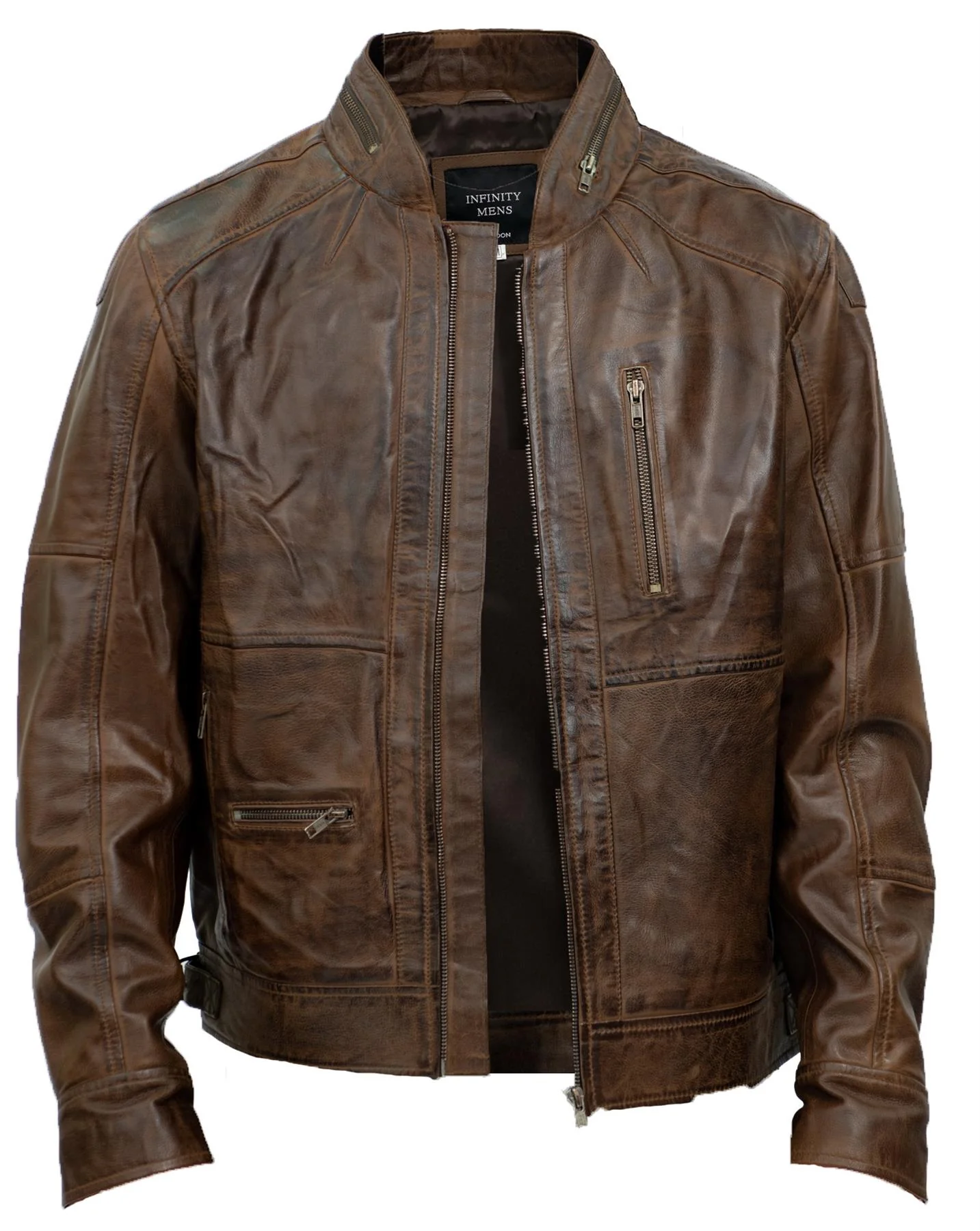 Men’s Retro Leather Biker Jacket – Classic Motorcycle Style Sydney