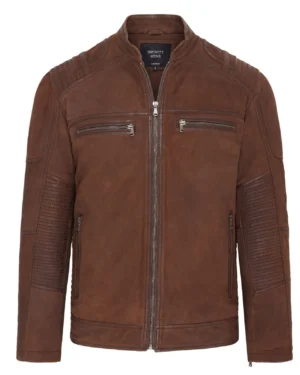 Men’s Buff Leather Café Racer Jacket – Classic Biker Style Jinan