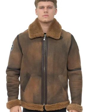 Men’s B3 Sheepskin WWII Bomber Jacket – Classic Aviator Style Arnsberg - brown