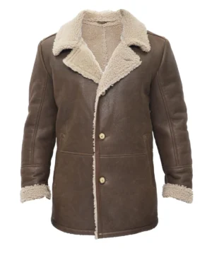 Men’s Classic Sheepskin Crombie Leather Jacket – Timeless Elegance Brisbane