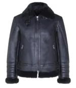Men’s Retro Sheepskin Bomber Jacket – Vintage Aviator Style Asheville