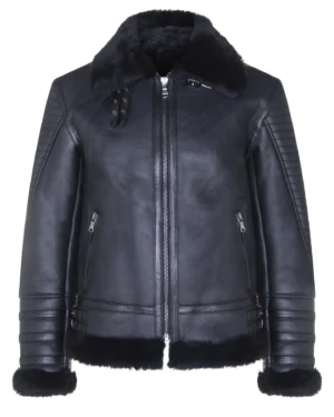 Men’s Retro Sheepskin Bomber Jacket – Vintage Aviator Style Asheville