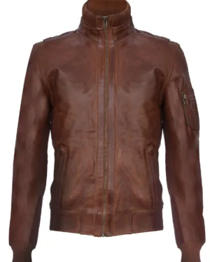 Men’s Leather Varsity Bomber Jacket – Classic Collegiate Style Adana